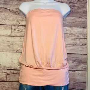 Strapless bubble hem summer top